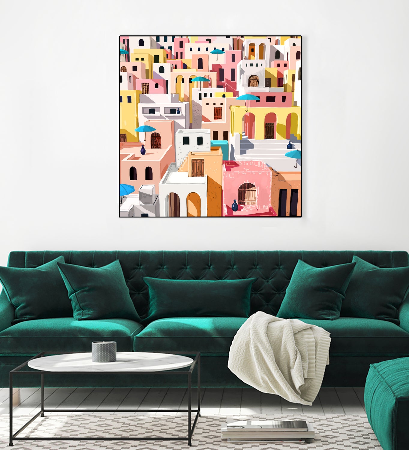 Pastel Cityscape by 83 Oranges on GIANT ART - pink digital greece