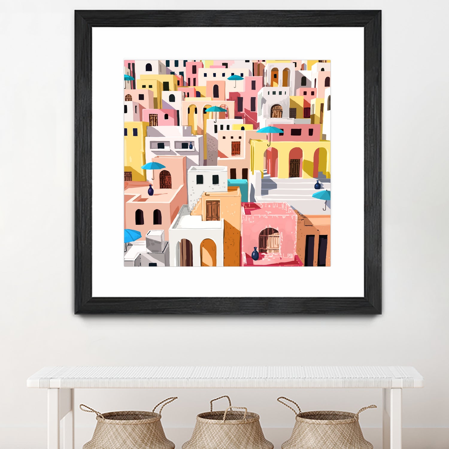 Pastel Cityscape by 83 Oranges on GIANT ART - pink digital greece