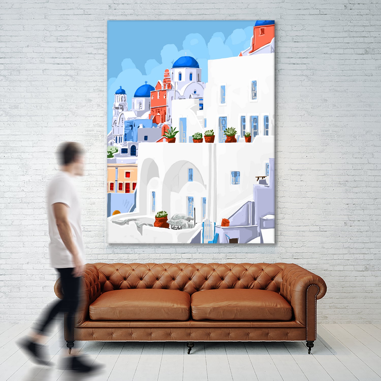 The Santorini Vacay by 83 oranges on GIANT ART - blue digital greece