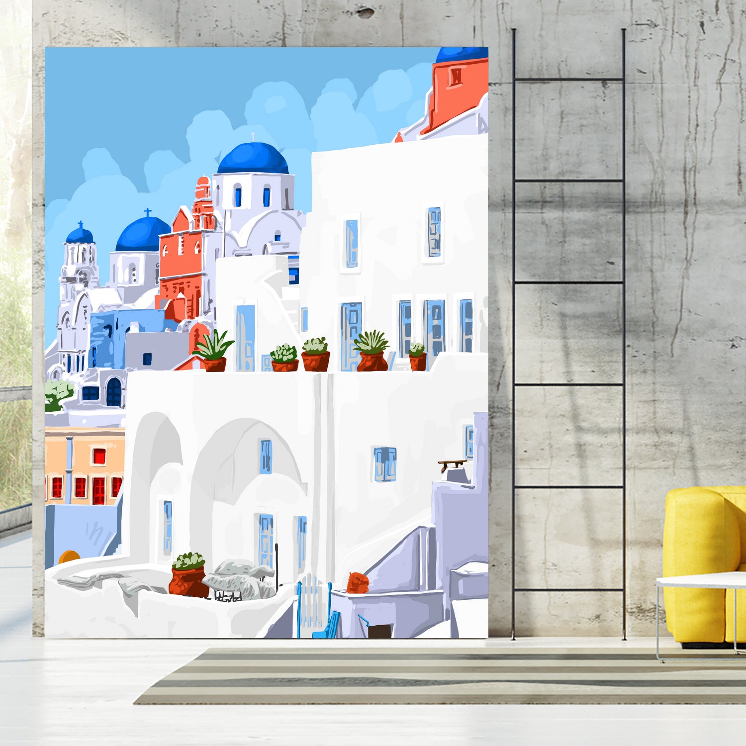 The Santorini Vacay by 83 oranges on GIANT ART - blue digital greece