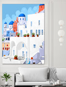 The Santorini Vacay by 83 oranges on GIANT ART - blue digital greece