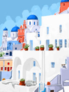 The Santorini Vacay by 83 oranges on GIANT ART - blue digital greece