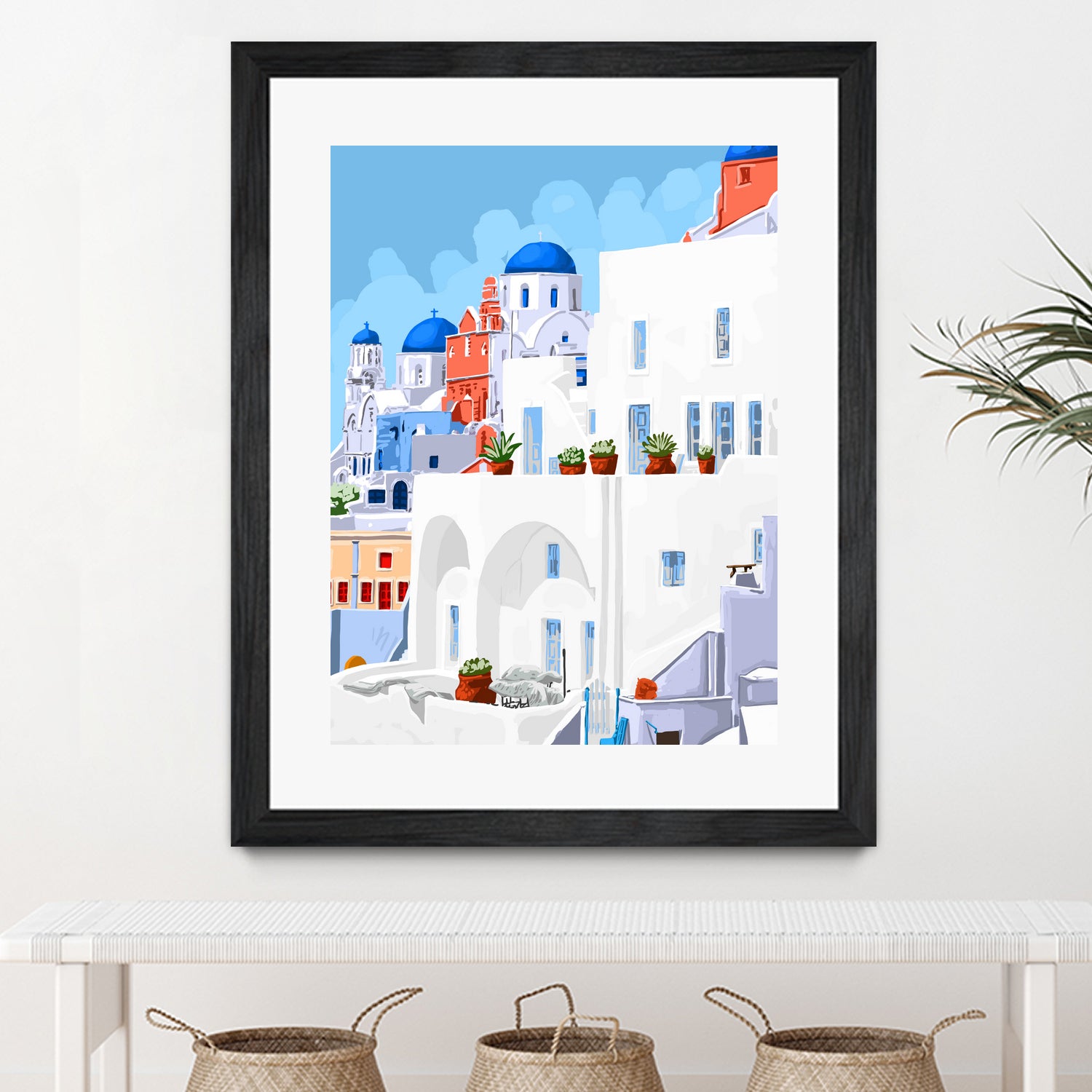 The Santorini Vacay by 83 oranges on GIANT ART - blue digital greece