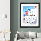 The Santorini Vacay by 83 oranges on GIANT ART - blue digital greece