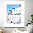 The Santorini Vacay by 83 oranges on GIANT ART - blue digital greece