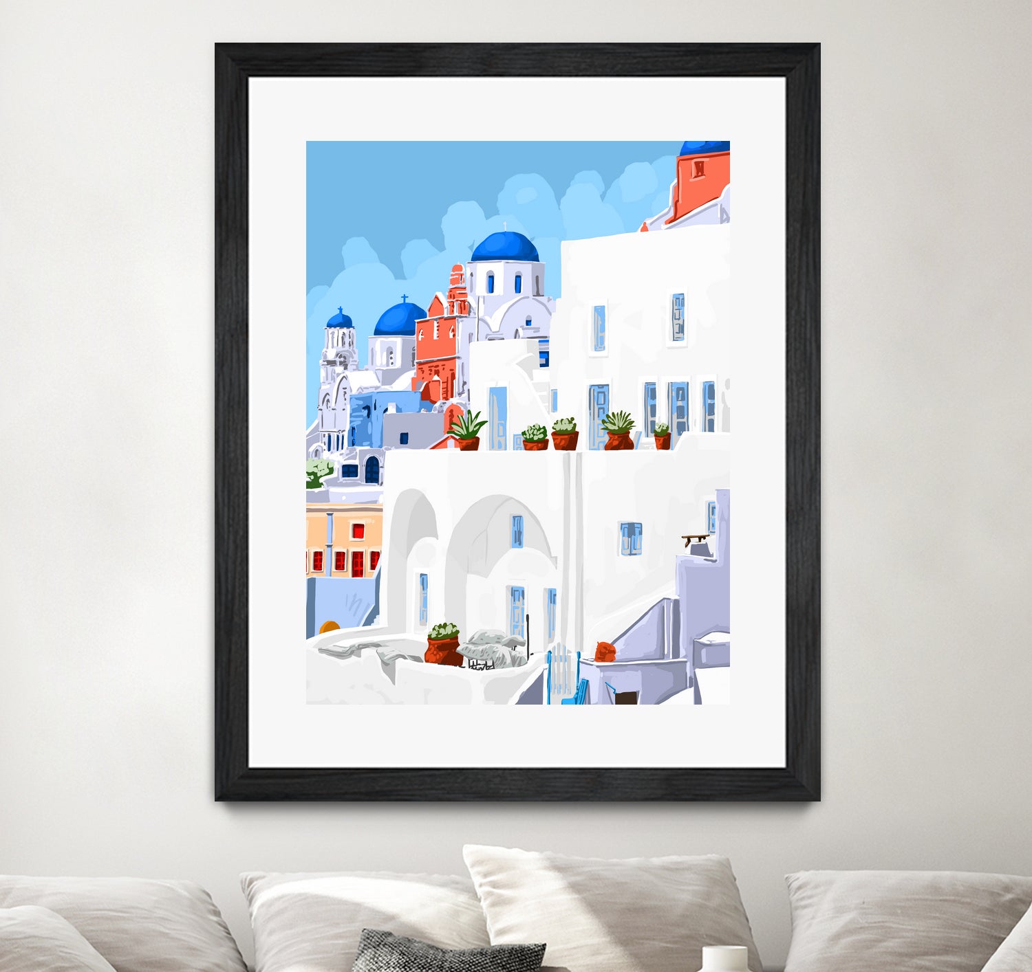 The Santorini Vacay by 83 oranges on GIANT ART - blue digital greece