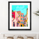 colorful houses by 83 Oranges on GIANT ART - pink landscape