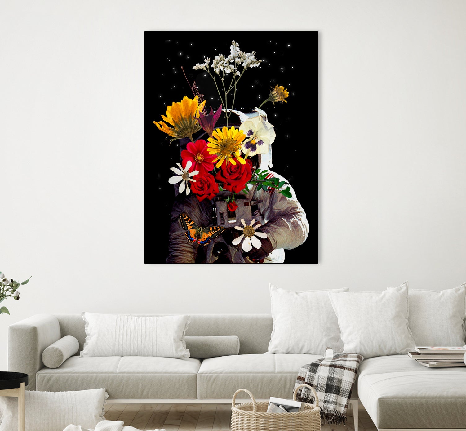 Astronaut with Flowers by Edson Ramos on GIANT ART