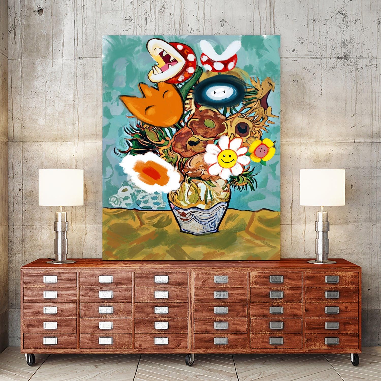 Marios Van Gogh Flower Vase by Edson Ramos on GIANT ART