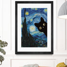 Starry Night Cat by Edson Ramos on GIANT ART