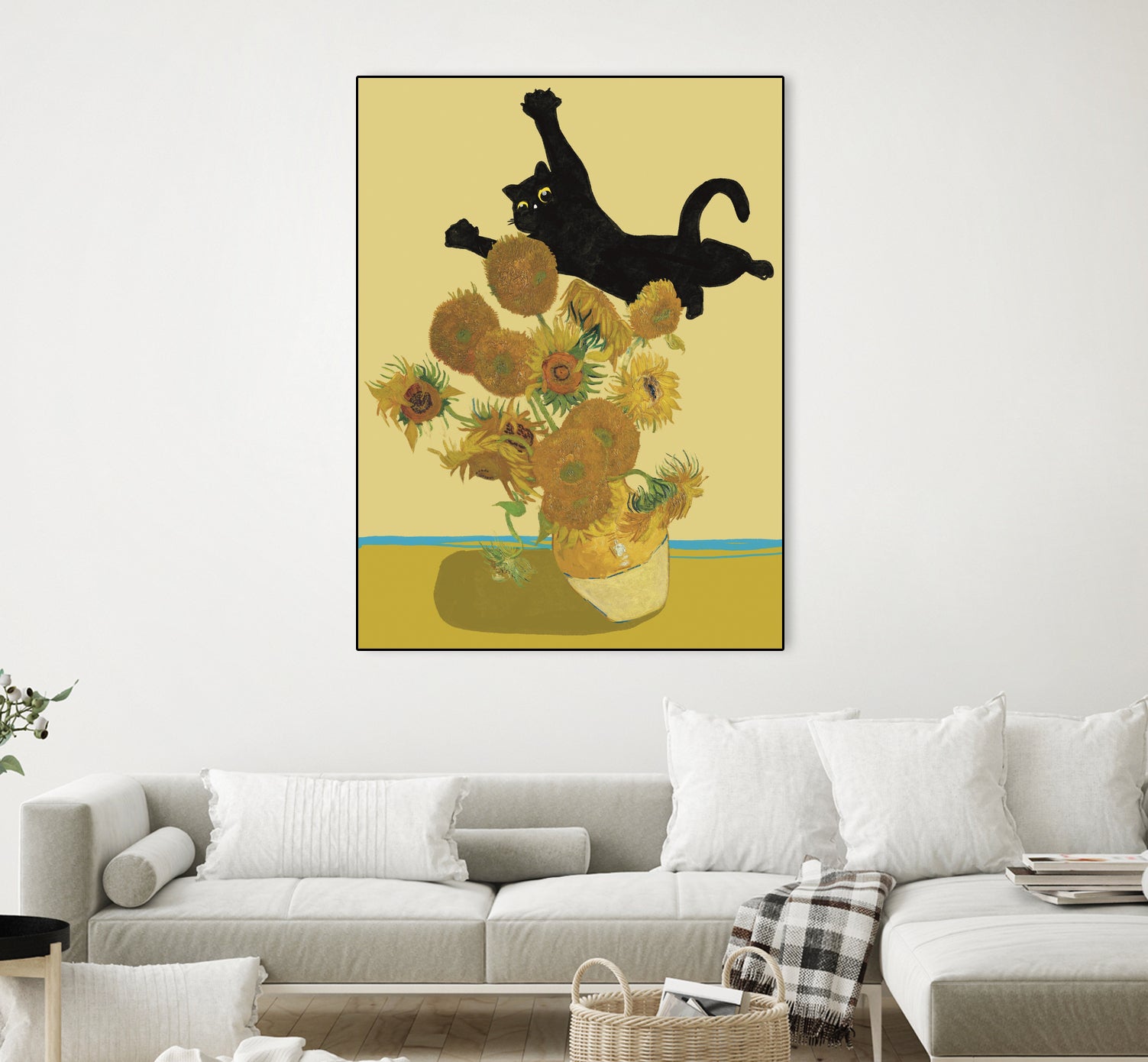 Cat in Sunflower by Edson Ramos on GIANT ART