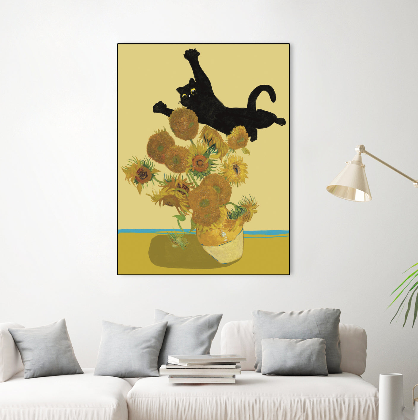 Cat in Sunflower by Edson Ramos on GIANT ART