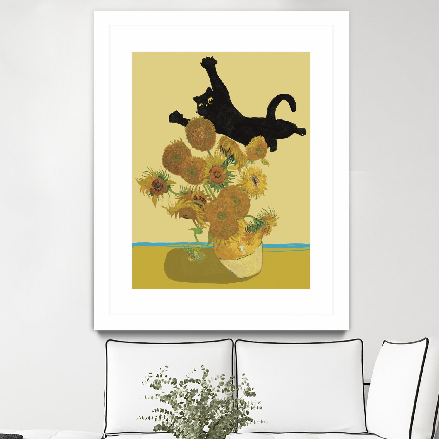 Cat in Sunflower by Edson Ramos on GIANT ART