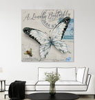 Lonely Butterfly White by David Loblaw on GIANT ART - white typography