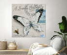 Lonely Butterfly White by David Loblaw on GIANT ART - white typography