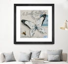 Lonely Butterfly White by David Loblaw on GIANT ART - white typography