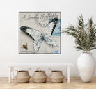 Lonely Butterfly White by David Loblaw on GIANT ART - white typography