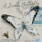 Lonely Butterfly White by David Loblaw on GIANT ART - white typography