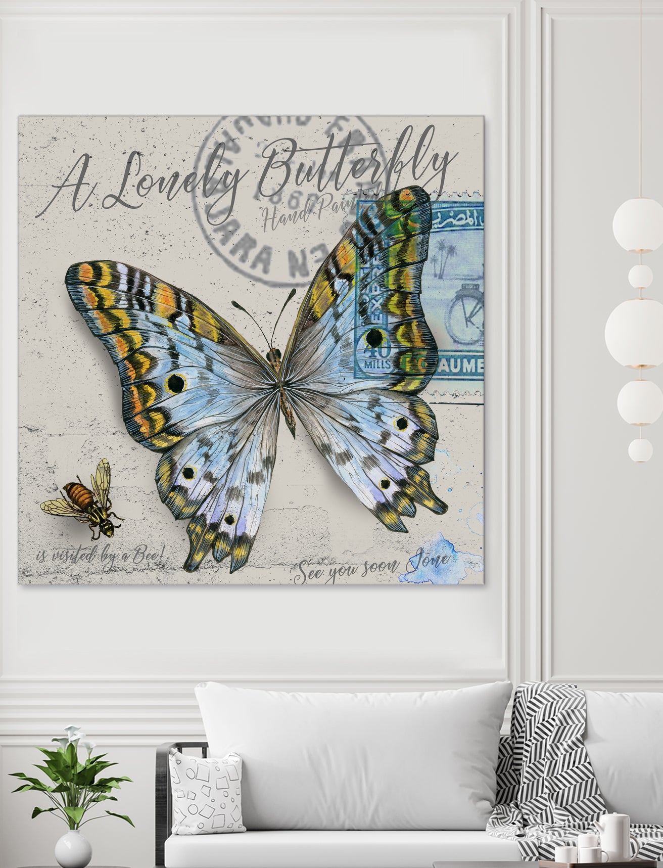 Lonely Butterfly Blue by David Loblaw on GIANT ART - blue photo illustration