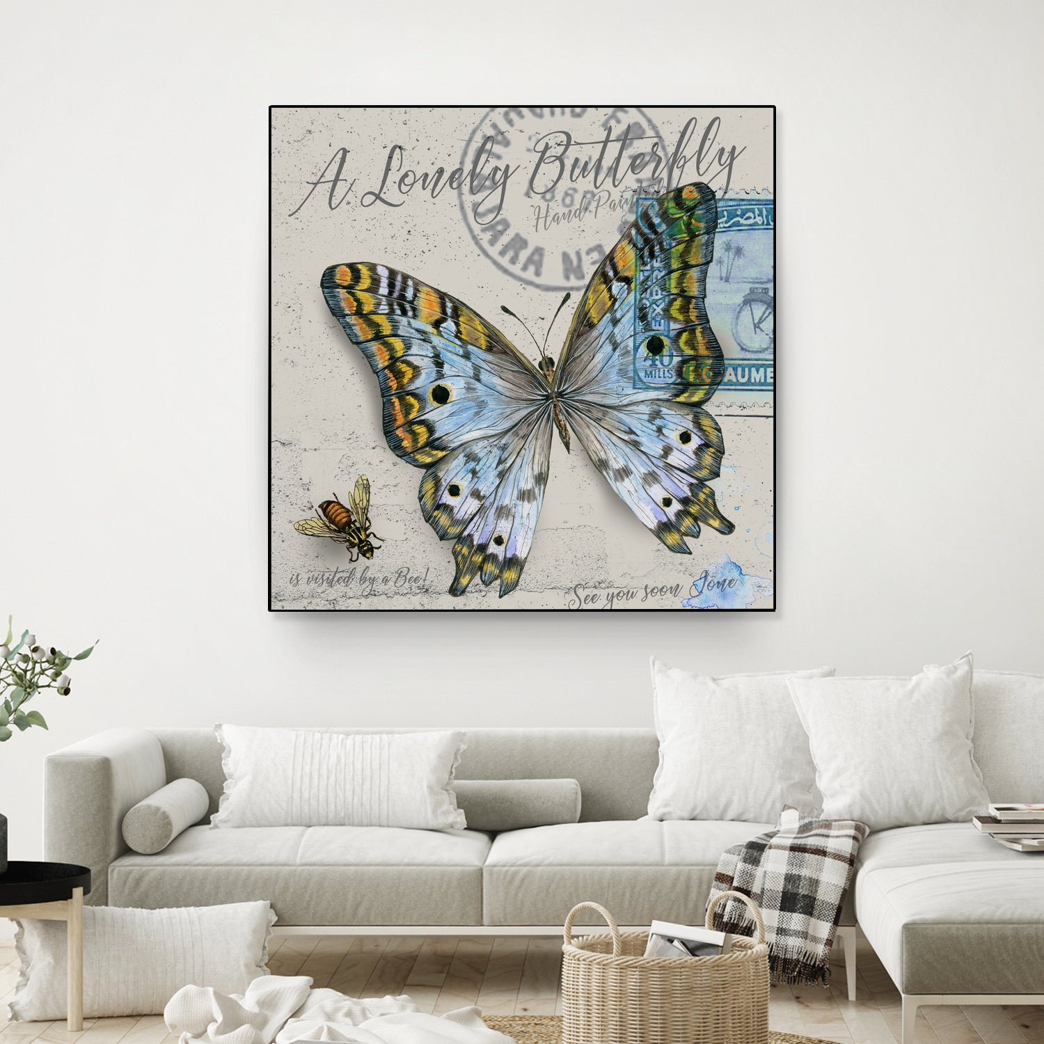 Lonely Butterfly Blue by David Loblaw on GIANT ART - blue photo illustration