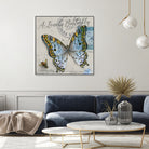 Lonely Butterfly Blue by David Loblaw on GIANT ART - blue photo illustration