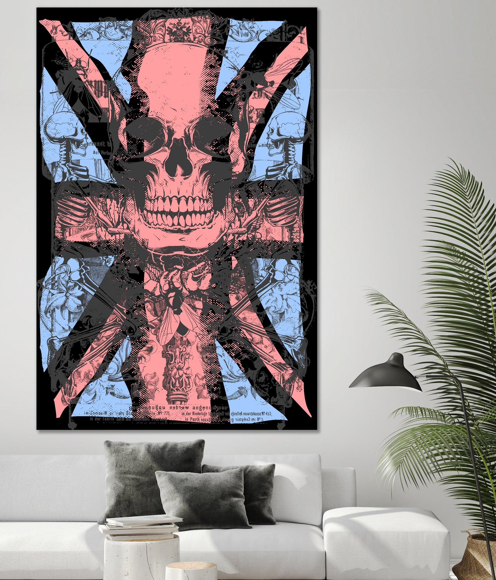 english flag skull by Sergio Marques on GIANT ART - red mixed media