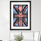 english flag skull by Sergio Marques on GIANT ART - red mixed media