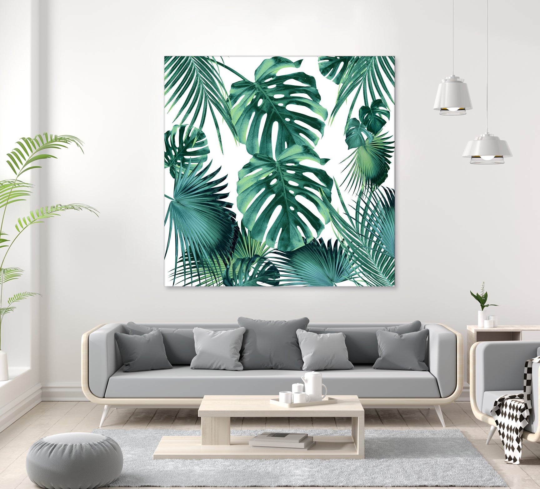 Tropical Summer Leaves Jungle Pattern #1 #tropical #decor by Anita & Bella Jantz on GIANT ART - green photo illustration