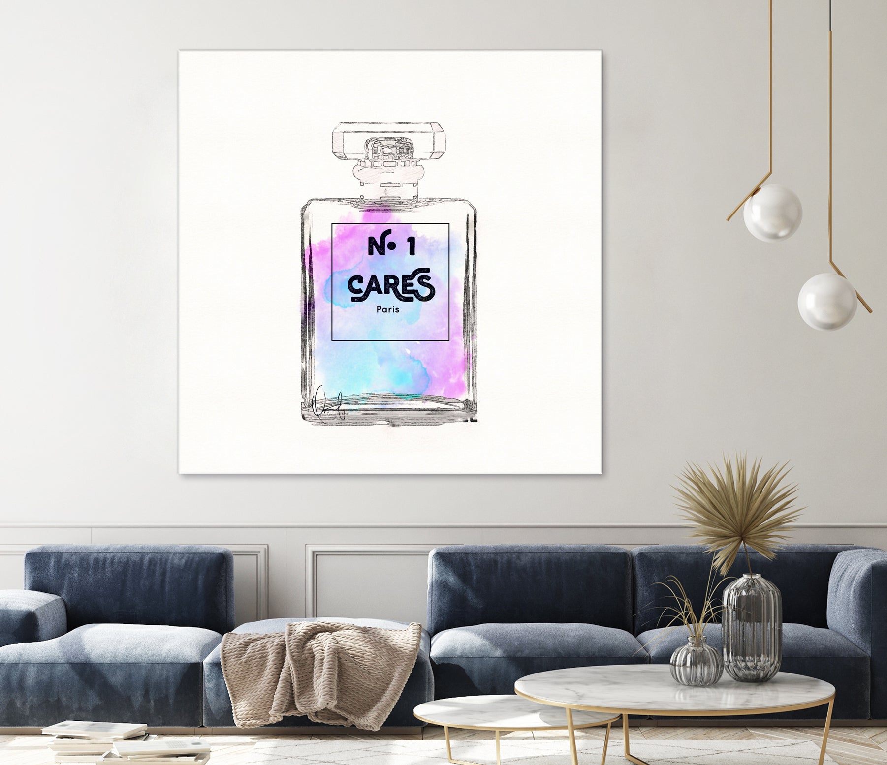 N.1 Cares Perfume-Watercolor by Oriana Cordero on GIANT ART - fuchsia digital drawing