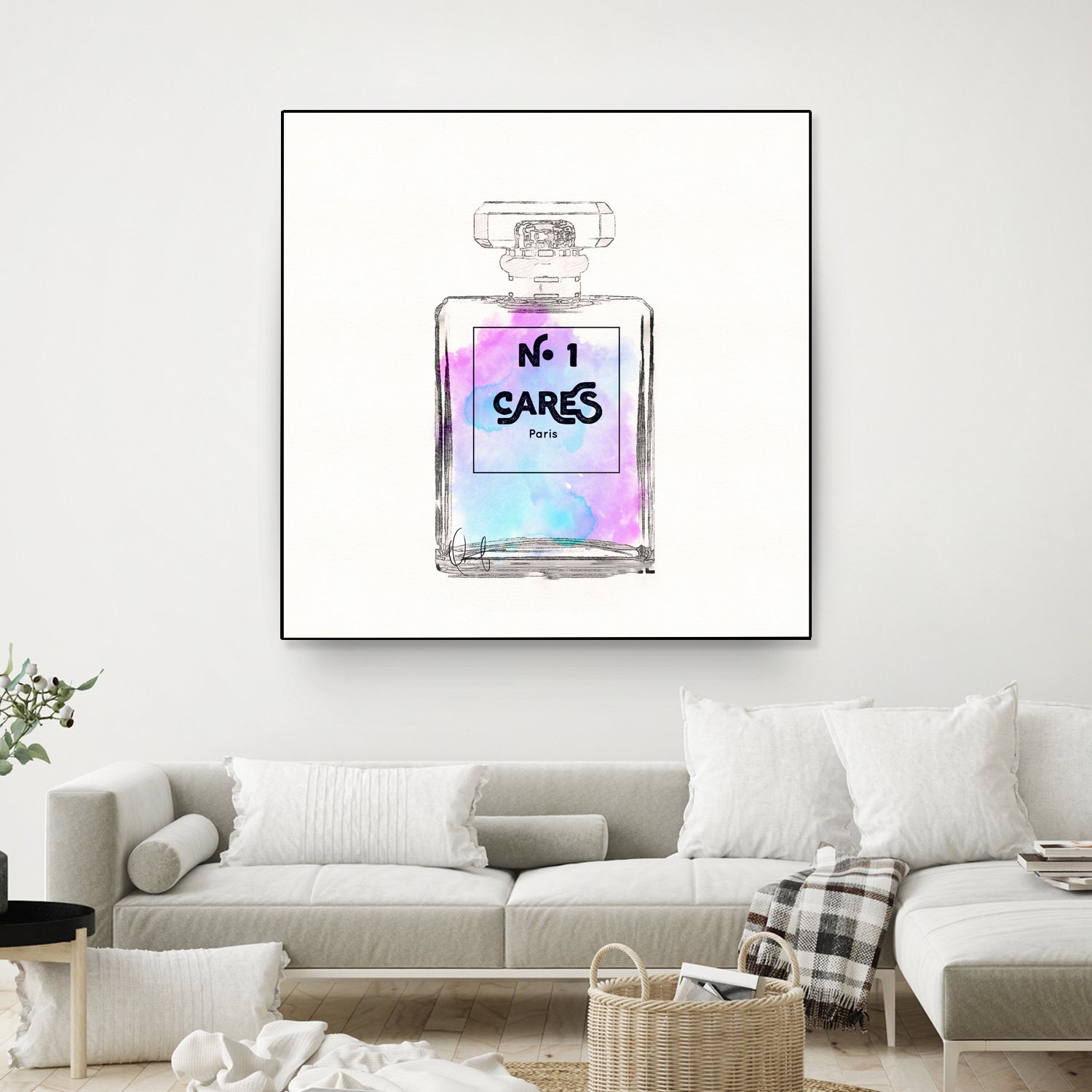 N.1 Cares Perfume-Watercolor by Oriana Cordero on GIANT ART - fuchsia digital drawing