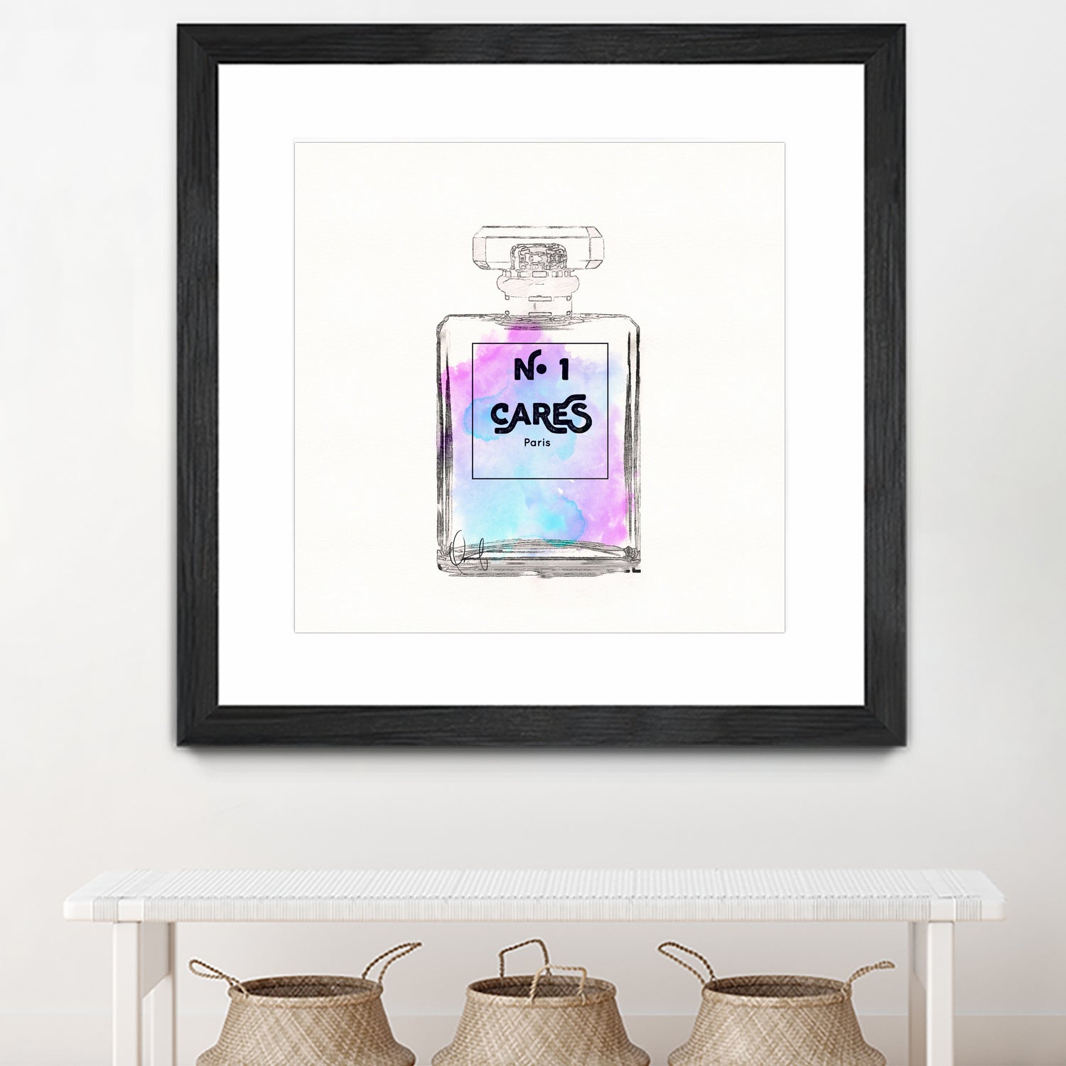 N.1 Cares Perfume-Watercolor by Oriana Cordero on GIANT ART - fuchsia digital drawing