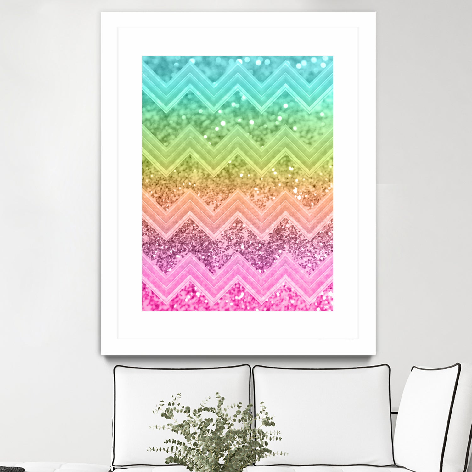 Rainbow Glitter Chevron #1 #shiny #decor #art by Anita & Bella Jantz on GIANT ART - orange photo illustration