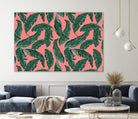 Banana leaves tropical leaves green pink by susana costa on GIANT ART - pink photo manipulation