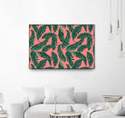 Banana leaves tropical leaves green pink by susana costa on GIANT ART - pink photo manipulation