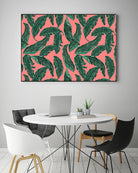 Banana leaves tropical leaves green pink by susana costa on GIANT ART - pink photo manipulation