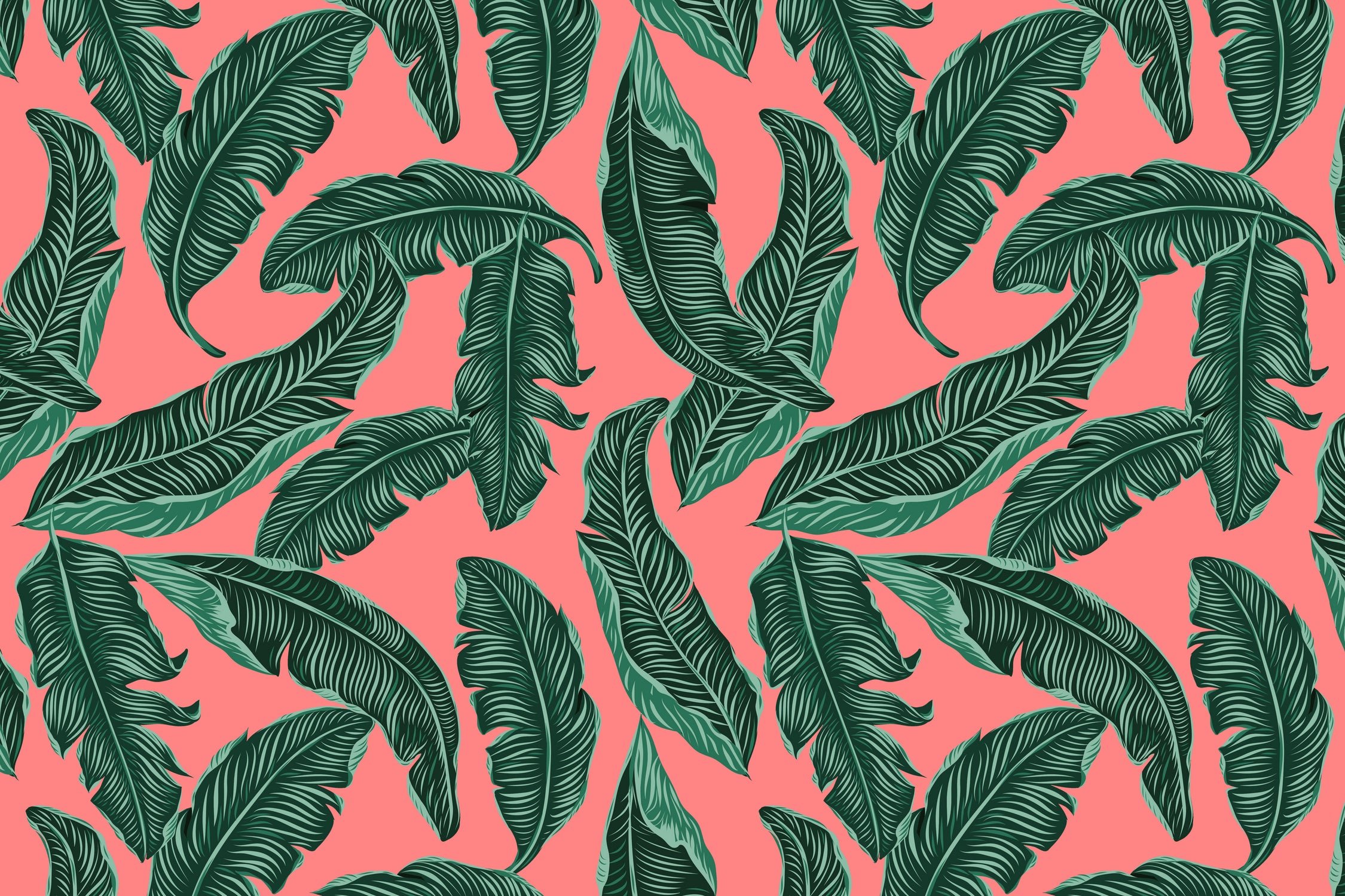 Banana leaves tropical leaves green pink by susana costa on GIANT ART - pink photo manipulation