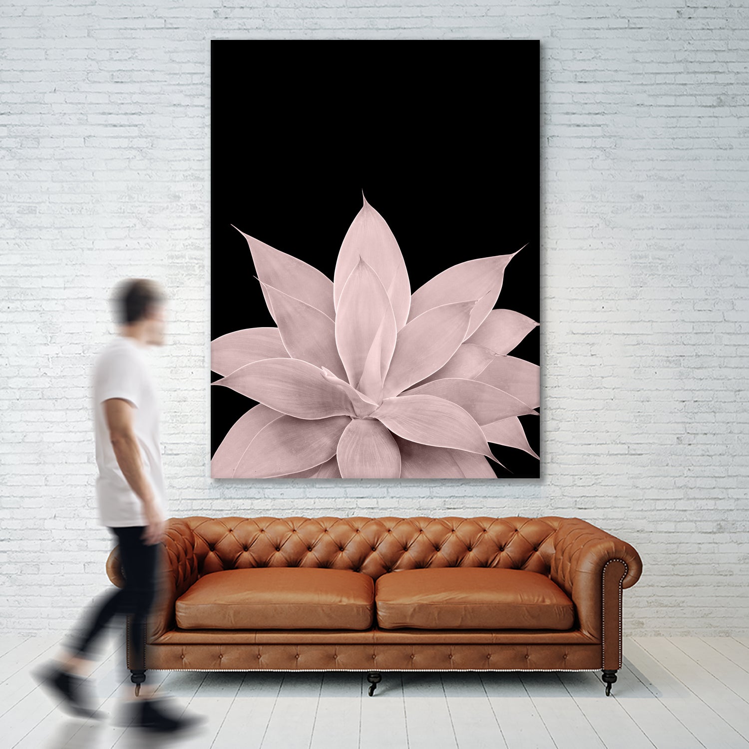 Blush Agave on Black #1 #tropical #decor #art by Anita & Bella Jantz on GIANT ART - pink photo illustration