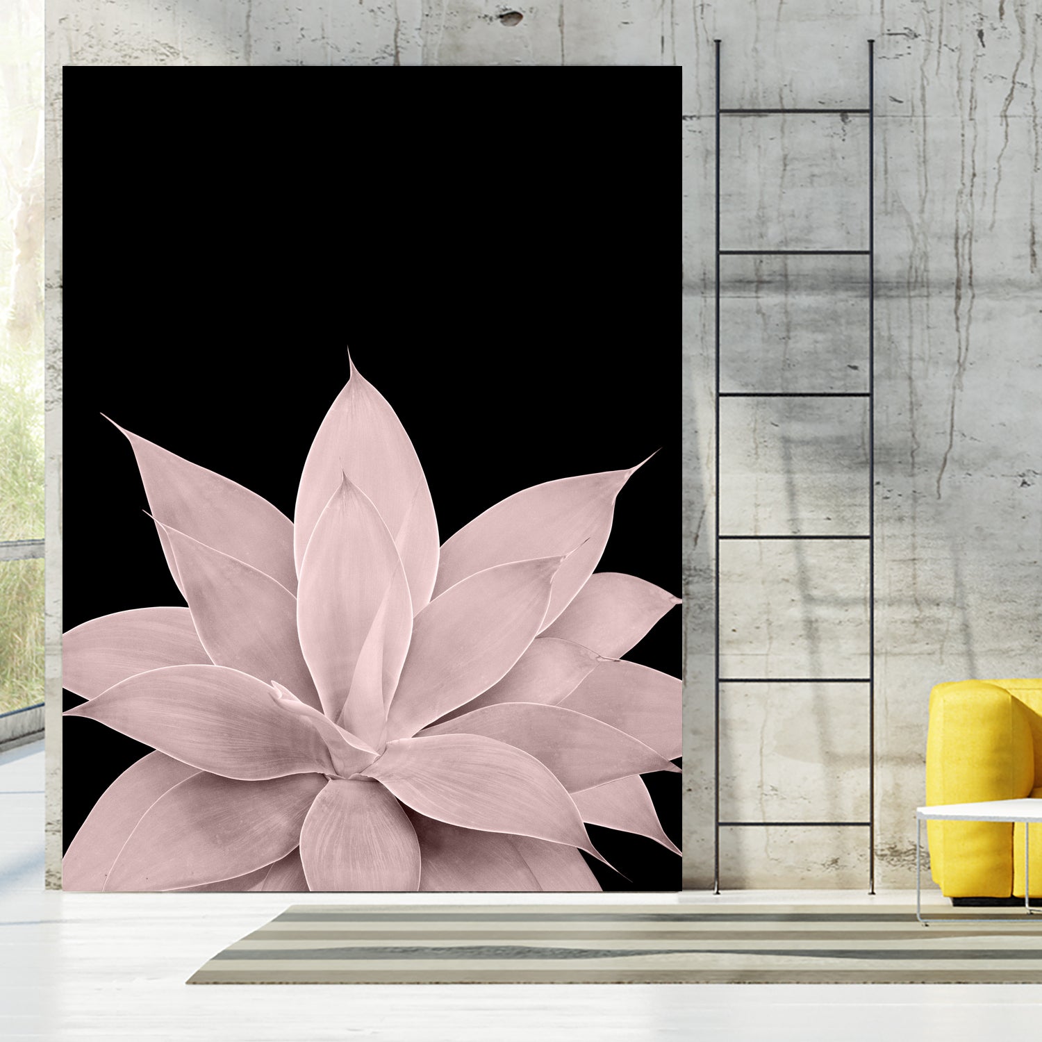 Blush Agave on Black #1 #tropical #decor #art by Anita & Bella Jantz on GIANT ART - pink photo illustration