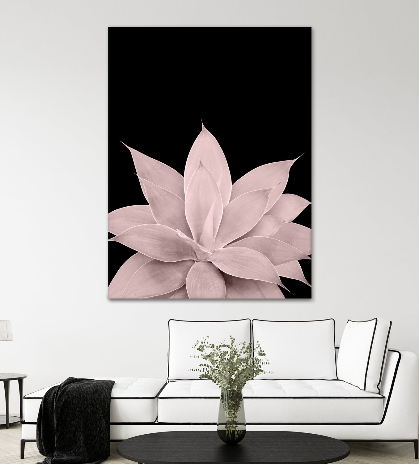 Blush Agave on Black #1 #tropical #decor #art by Anita & Bella Jantz on GIANT ART - pink photo illustration