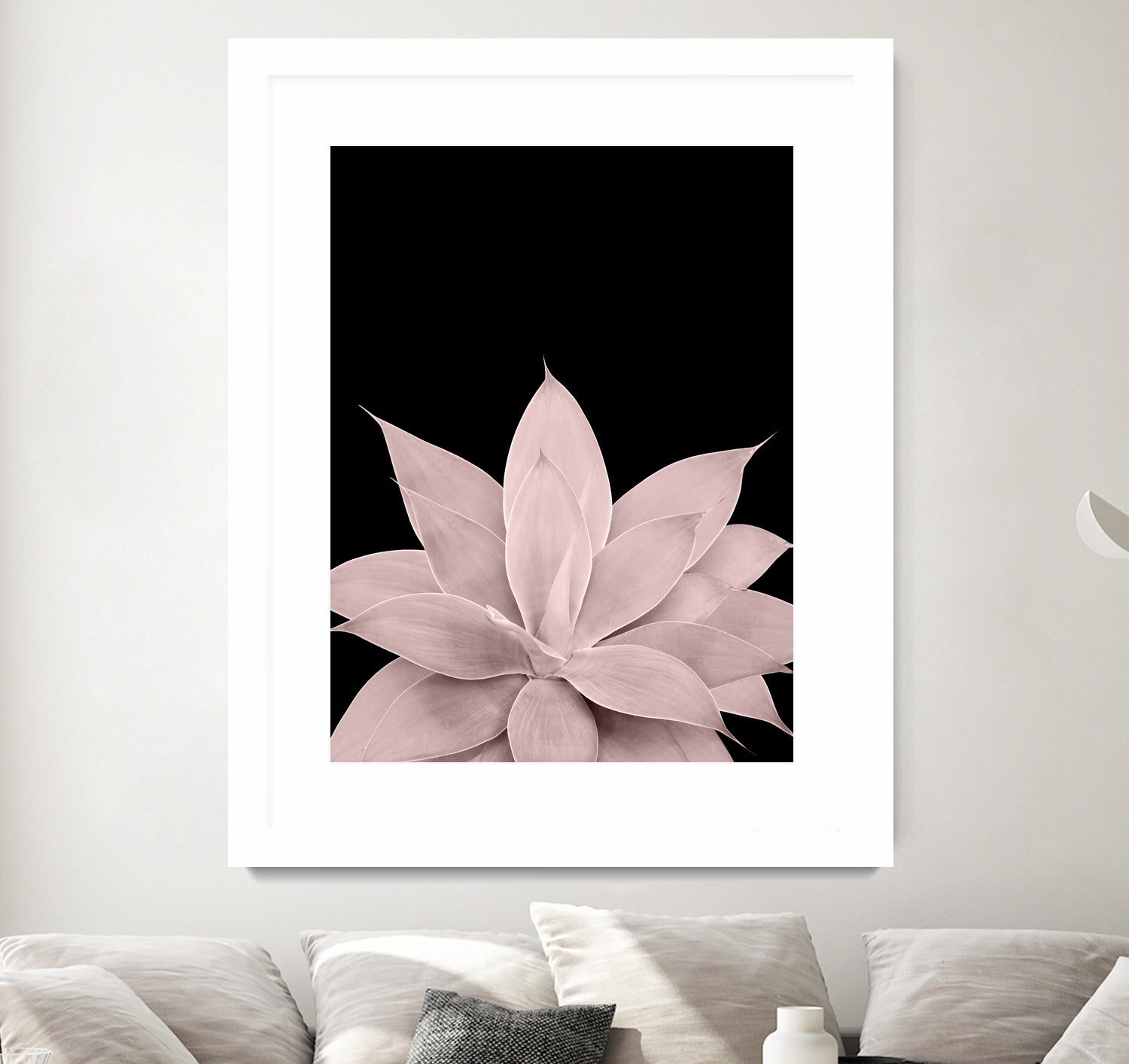 Blush Agave on Black #1 #tropical #decor #art by Anita & Bella Jantz on GIANT ART - pink photo illustration