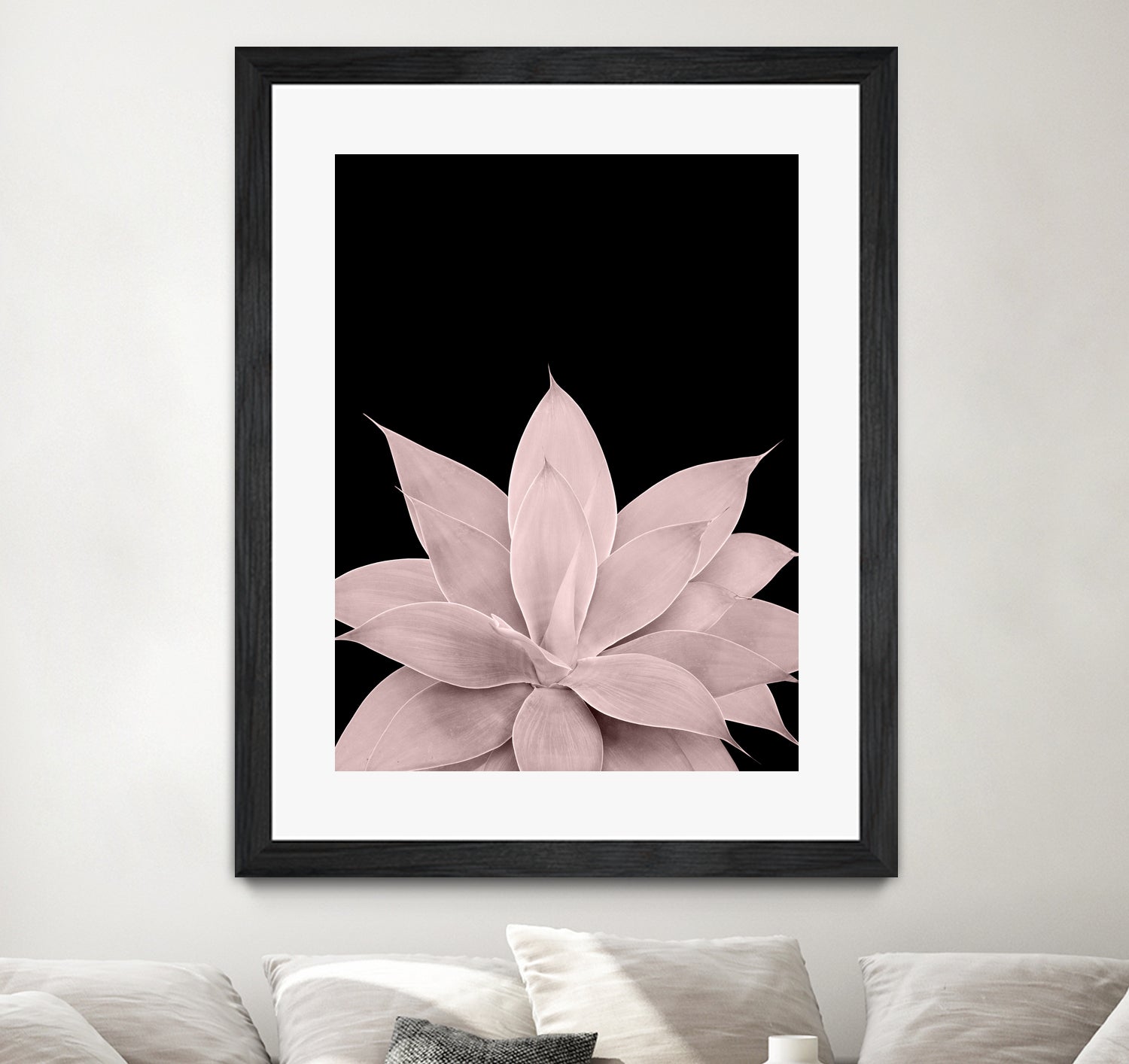 Blush Agave on Black #1 #tropical #decor #art by Anita & Bella Jantz on GIANT ART - pink photo illustration