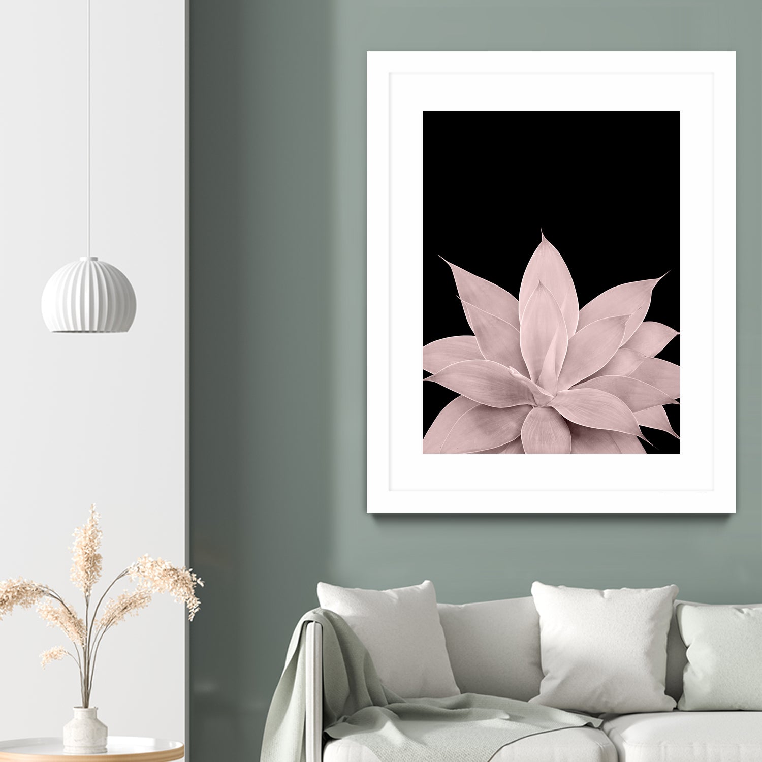 Blush Agave on Black #1 #tropical #decor #art by Anita & Bella Jantz on GIANT ART - pink photo illustration