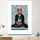 Frida kahlo Floral II by Vitor Costa on GIANT ART - blue photo illustration