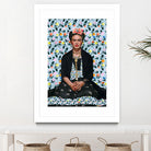 Frida kahlo Floral II by Vitor Costa on GIANT ART - blue photo illustration