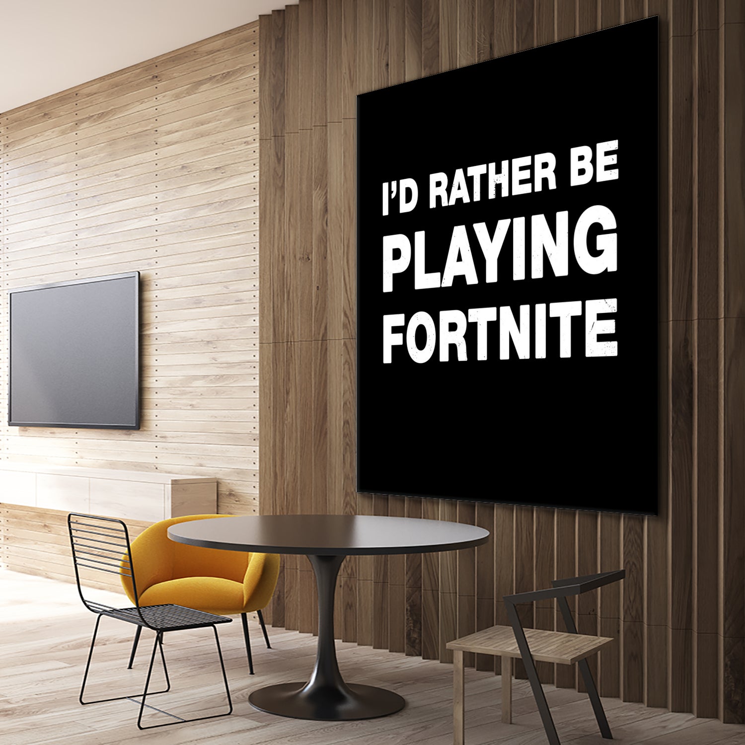 I'd rather be playing Fortnite by Cattoc C on GIANT ART - blue typography