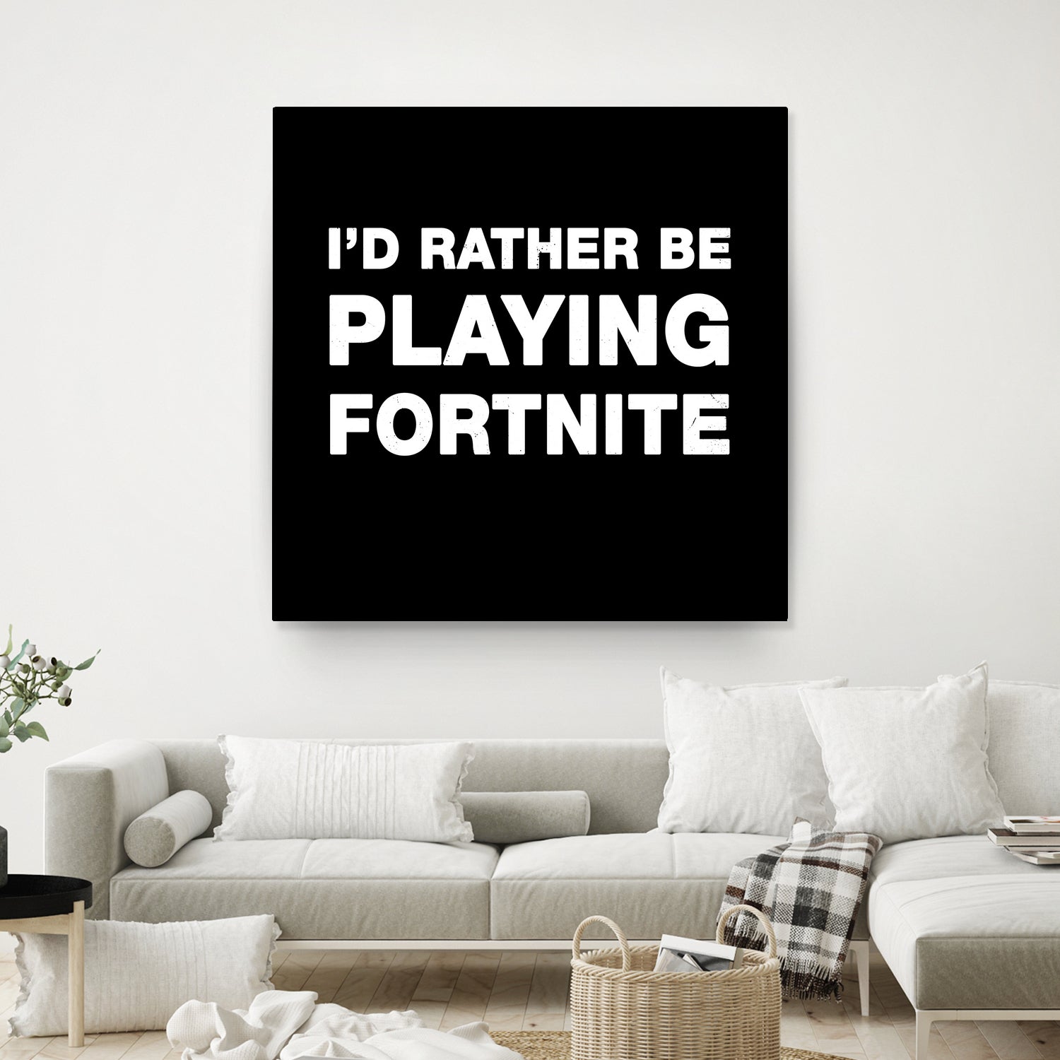 I'd rather be playing Fortnite by Cattoc C on GIANT ART - blue typography