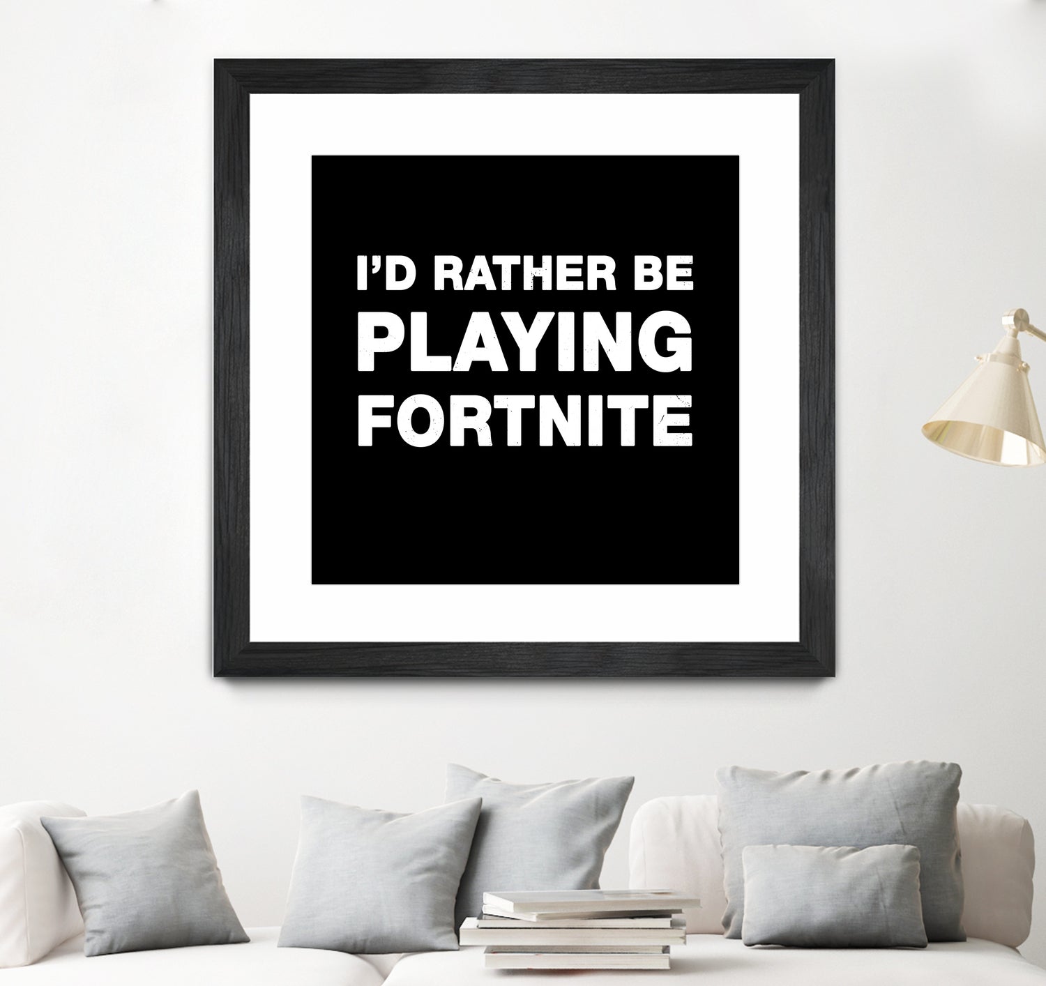 I'd rather be playing Fortnite by Cattoc C on GIANT ART - blue typography