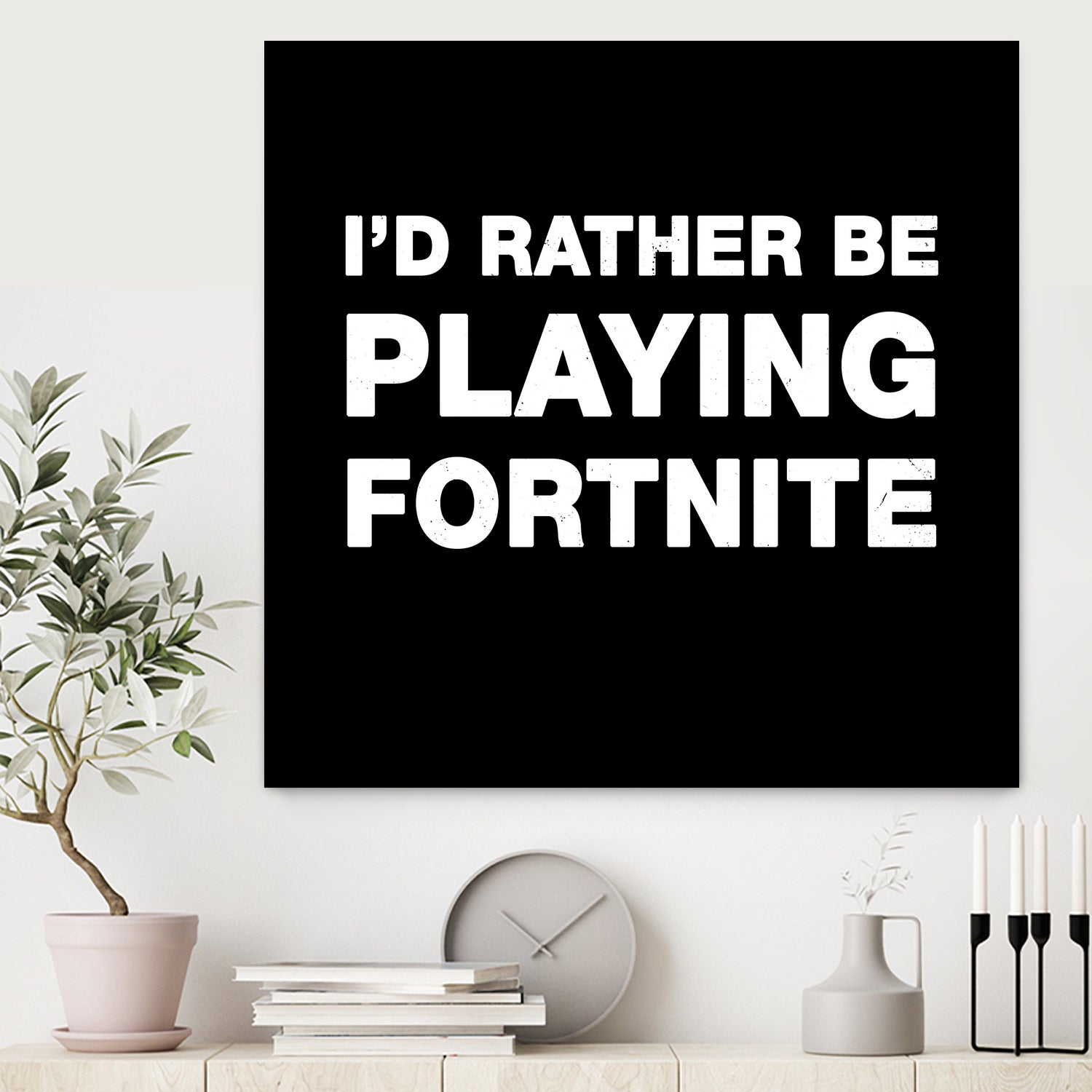 I'd rather be playing Fortnite by Cattoc C on GIANT ART - blue typography