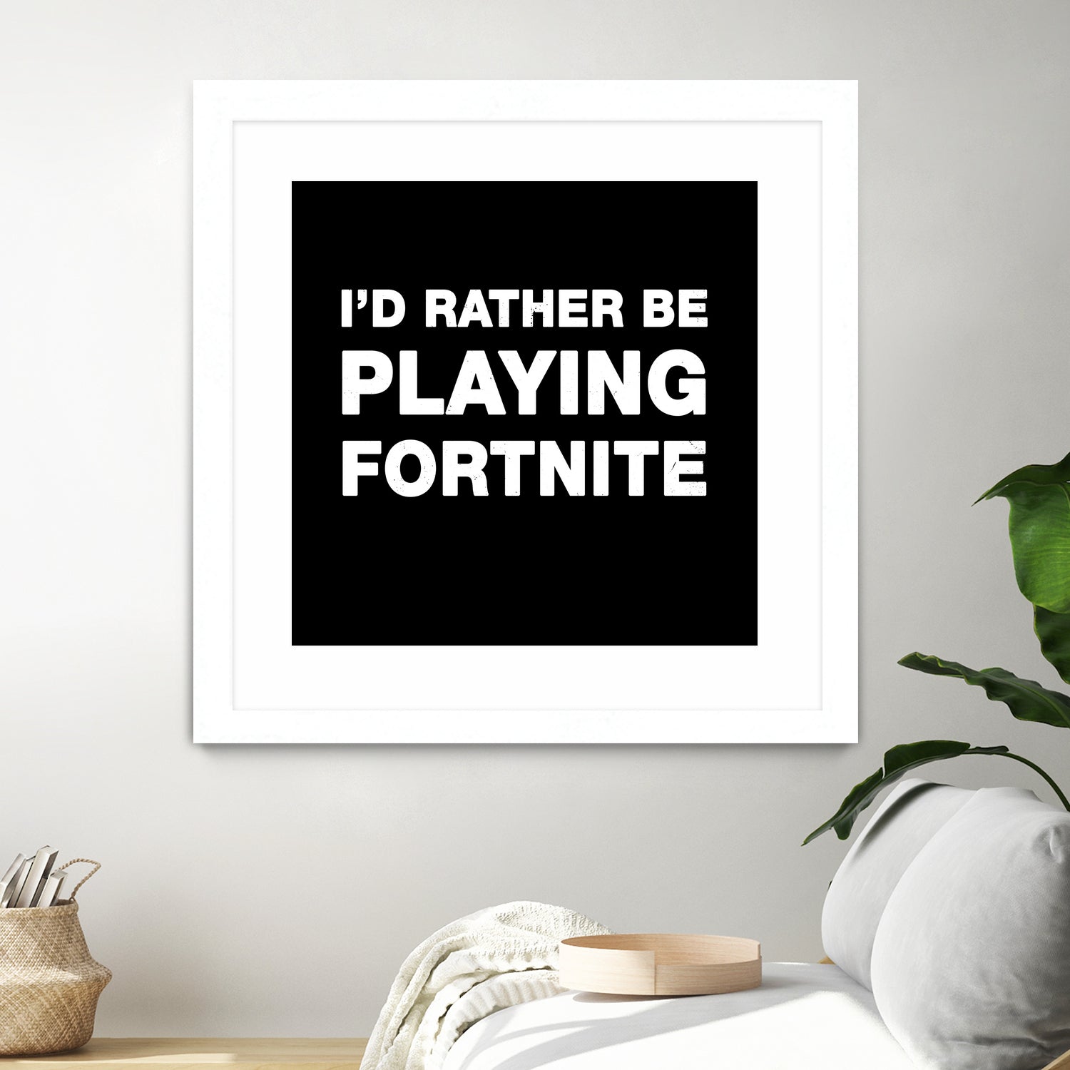 I'd rather be playing Fortnite by Cattoc C on GIANT ART - blue typography