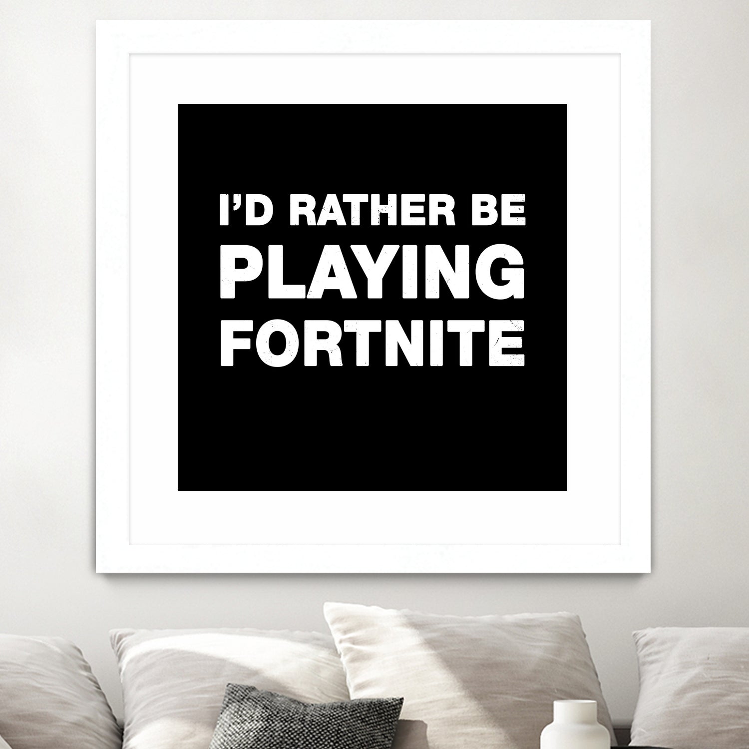 I'd rather be playing Fortnite by Cattoc C on GIANT ART - blue typography